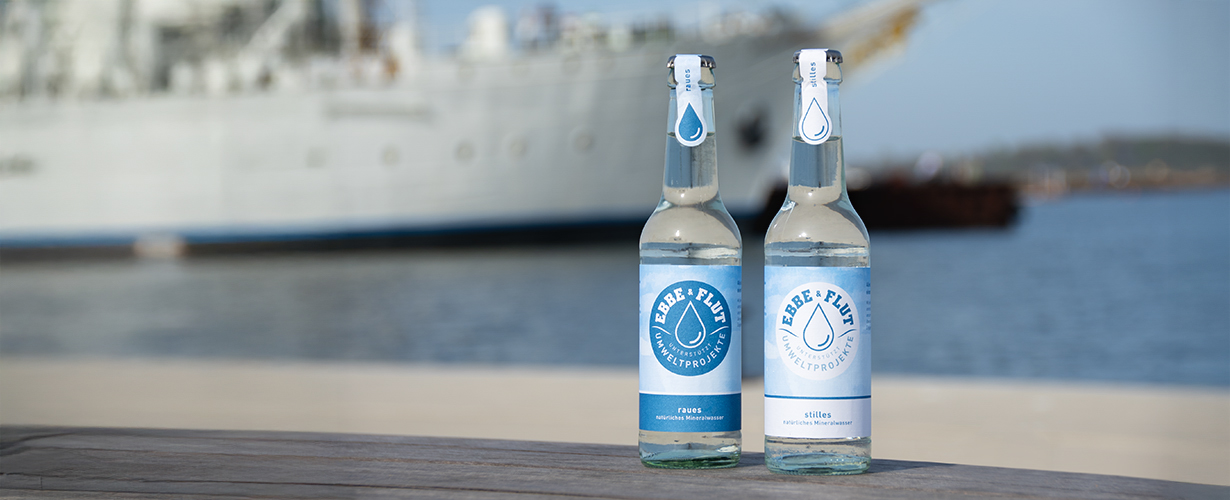 Ebbe & Flut Mineralwasser nun auch in 0,33l-Glasflaschen