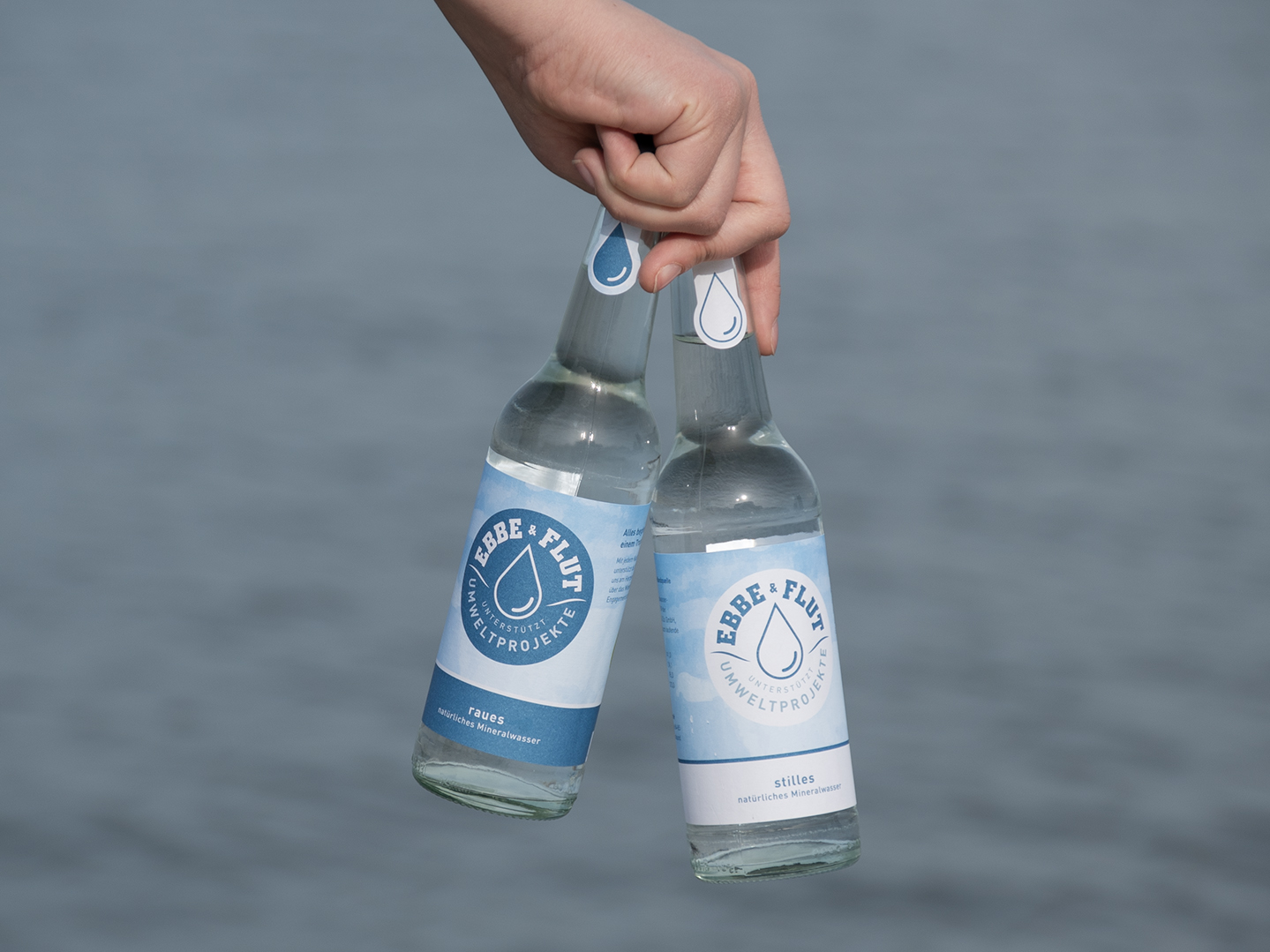 Ebbe & Flut Mineralwasser nun auch in 0,33l-Glasflaschen erhältlich.